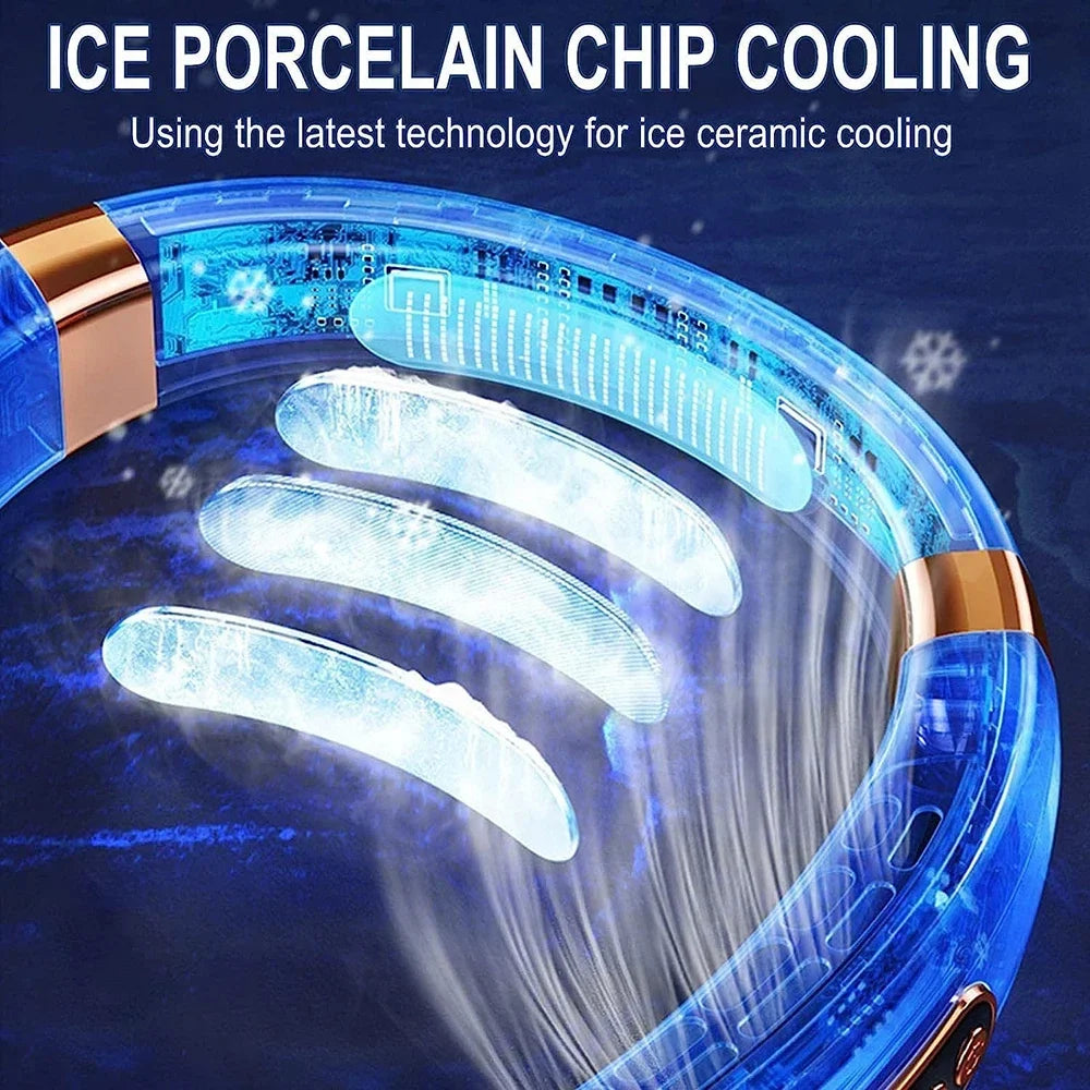Bladeless Usb Display Portable Neck Fan
