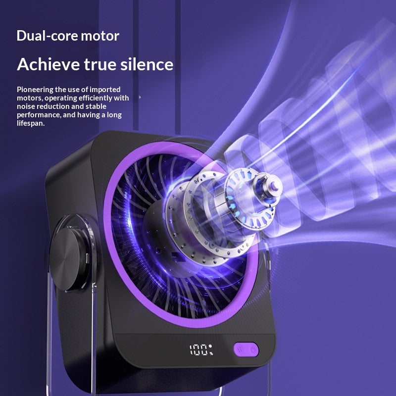 Rechargeable USB Desk Fan With Cooling Function 5 Speeds Quiet Portable Fan With Digital Display For Bedroom Office Travel