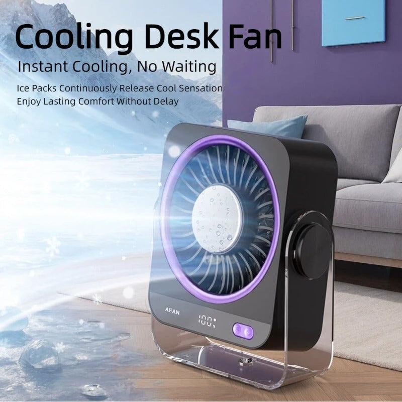 Rechargeable USB Desk Fan With Cooling Function 5 Speeds Quiet Portable Fan With Digital Display For Bedroom Office Travel