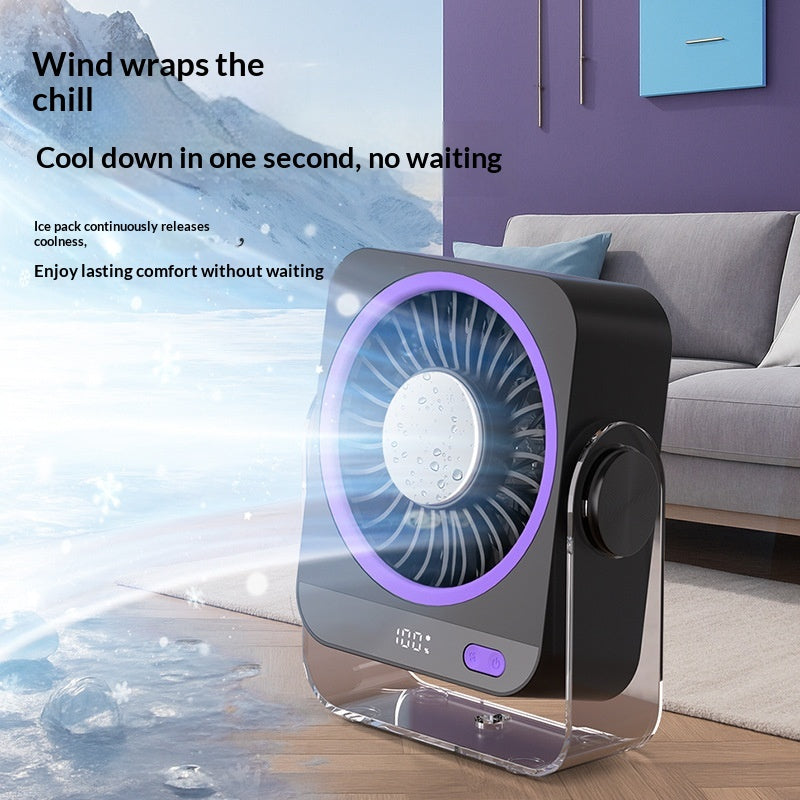 Rechargeable USB Desk Fan With Cooling Function 5 Speeds Quiet Portable Fan With Digital Display For Bedroom Office Travel