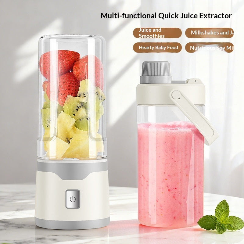 Multifunctional Rechargeable Electric USB Juicer Cup Double Cup Handheld Mixer Cup 500 ML Blending Juice Cup Outdoor